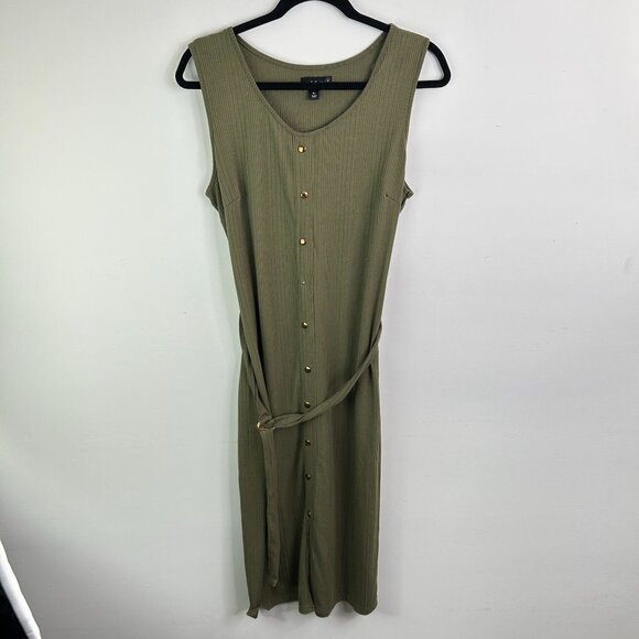 NWOT Sky Wright olive green ribbed dress size Xl - Picture 2 of 6